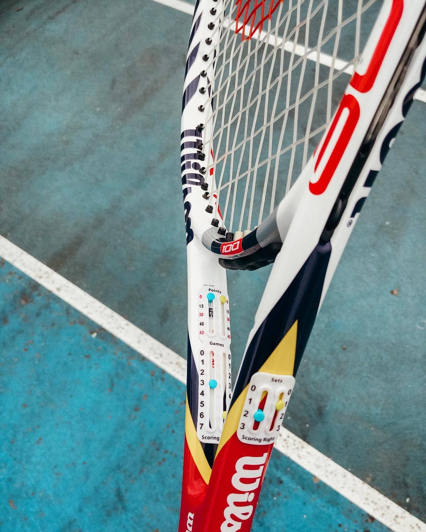 Scoring Right - Score Keeper for Tennis Racket: White